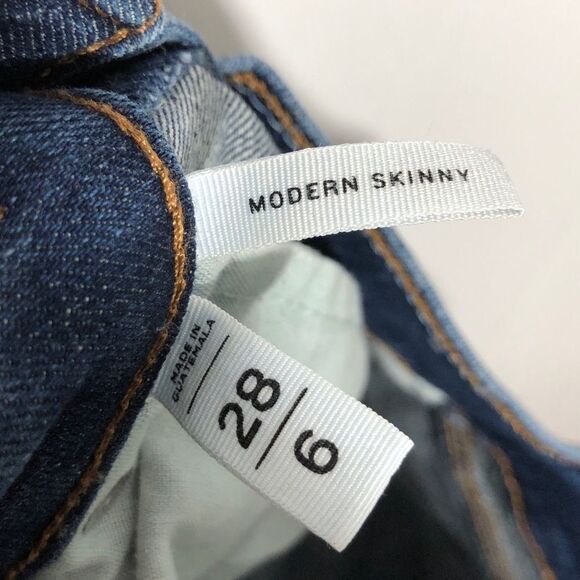 Loft Jeans Womens 8 Modern Skinny Mid Rise Tapered Medium Wash Raw Hem Ankle - Picture 12 of 12